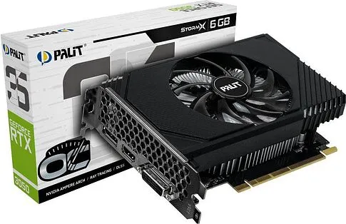 Видеокарта Palit GeForce RTX 3050 StormX OC 6GB NE63050S18JE-1072F