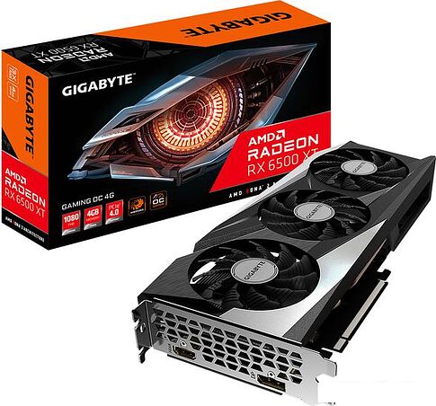 Видеокарта Gigabyte Radeon RX 6500 XT Gaming OC GV-R65XTGAMING OC-4GD