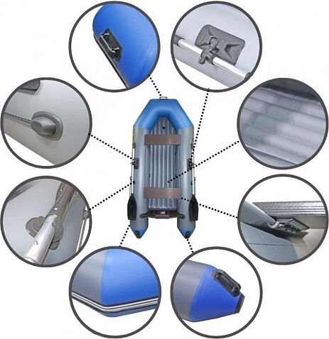 Моторно-гребная лодка Муссон 2800 НД (серый/синий)