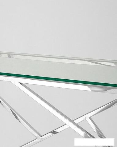 Консольный стол Stool Group Арт Деко 115x30 ECST-015 (прозрачное стекло/сталь серебристый)