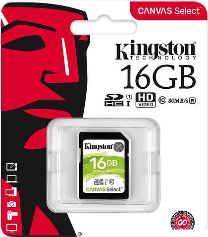Карта памяти Kingston Canvas Select SDS/16GB SDHC 16GB