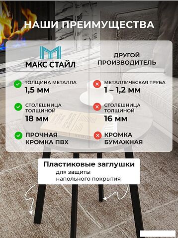 Журнальный столик Макс Стайл СтЖ-525-4 (оникс)