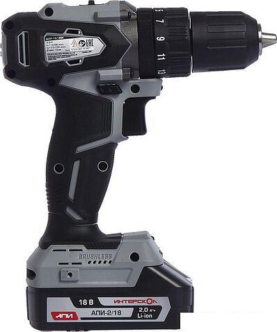 Ударная дрель-шуруповерт Интерскол ДАУ-13/18ВК 573.0.0.70 (без АКБ, с кейсом)