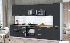 Готовая кухня Интерлиния Мила Gloss 3.3-ПМ2 (пепел/пепел/дуб бунратти)