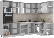 Готовая кухня Интерлиния Мила Лайт 1.68x2.8 правая (бетон/антрацит/травертин)