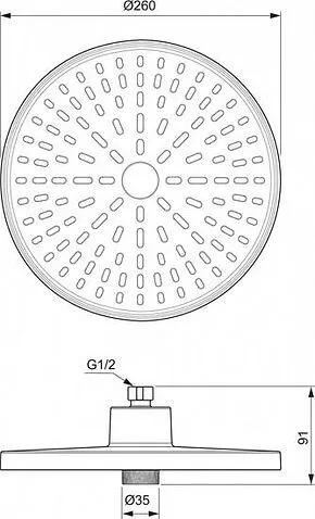 Верхний душ Ideal Standard BD581XG (черный матовый)