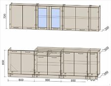 Кухня Интерлиния Мила 27 (антрацит/серебро)
