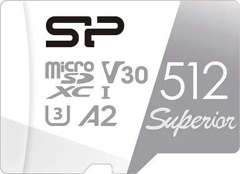 Карта памяти Silicon-Power Superior microSDXC SP512GBSTXDA2V20SP 512GB (с адаптером)