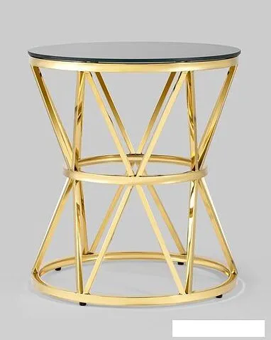 Журнальный столик Stool Group Вива 50x50 EET-080-TG (стекло черное/сталь золото)
