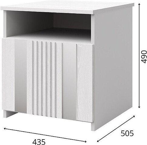 Тумба КМК Мебель 1ДН Харди КМК 0965.31 (белый текстурный/М3 ясень белый текстурный)