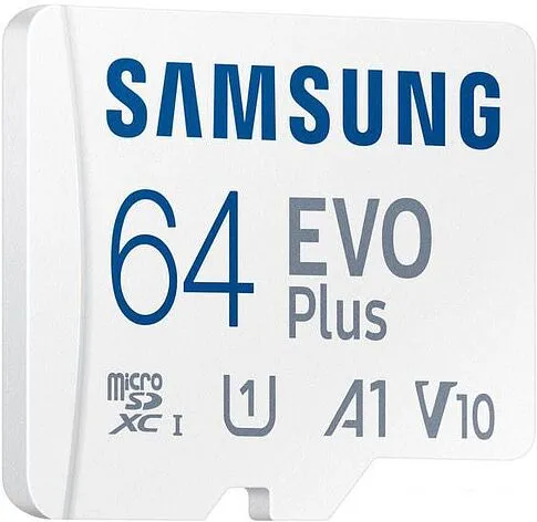 Карта памяти Samsung EVO Plus 2021 microSDXC 64GB (с адаптером)
