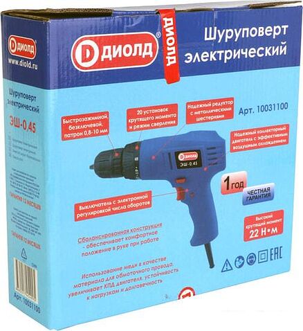 Дрель-шуруповерт ДИОЛД ЭШ-0,45 10031100