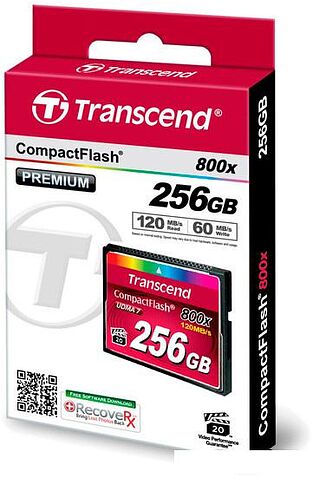Карта памяти Transcend 800x CompactFlash Premium 256GB (TS256GCF800)