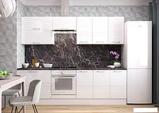 Шкаф напольный Горизонт Люкс угловой (белый гл)