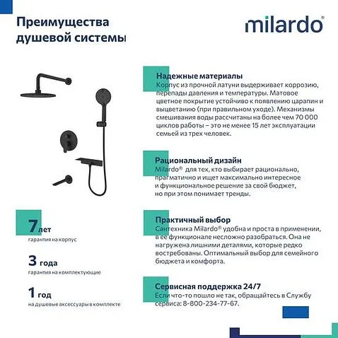 Душевая система  Milardo RORBL03M68