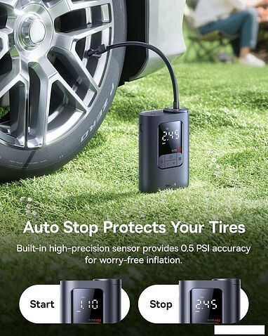 Автомобильный компрессор Baseus GoTrip VA1 Super Mini Cordless Inflator 22-Cylinder Cosmic Black C0119601
