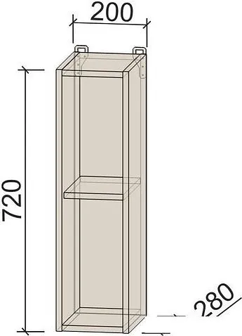 Шкаф навесной Интерлиния Компо ВП20-720 (серый)