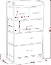 Комод Импэкс Leset Ноа 5 ящиков (черный/темно-серый)