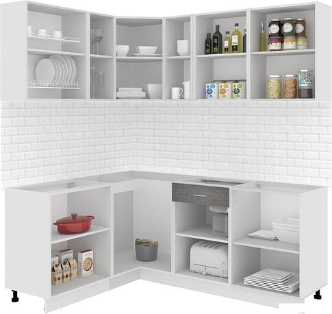 Угловая кухня Кортекс-мебель Корнелия Экстра 1.5x2.0 без столешницы (дуб сонома/венге)