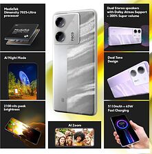 Телефон POCO M7 Pro 5G 8GB/256GB международная версия (серебристый) Телефон POCO M7 Pro 5G 8GB/256GB международная версия (серебристый)