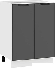 Шкаф напольный Трия Гренада 1Н6 (белый/холст вулкан)