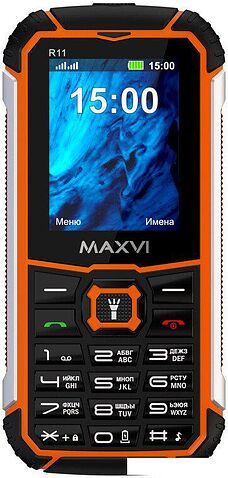 Кнопочный телефон Maxvi R11 (оранжевый)
