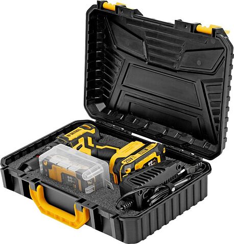 Ударная дрель-шуруповерт Denzel CIDH-BL-20 (с 2-мя АКБ, кейс)