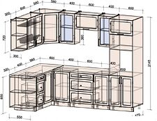 Готовая кухня Интерлиния Тренд 1.68x2.6 ВТ левая (пепел/пепел/опал светлый)