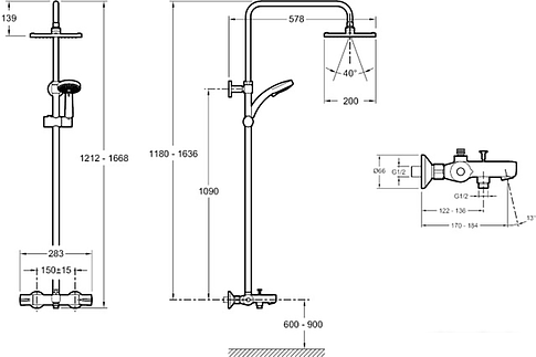 Душевая система Jacob Delafon July E78192-CP