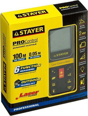 Лазерный дальномер Stayer Professional ProControl SDL-100 34959