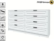 Комод Интерлиния Концепт КТ-К197 Деко (белый платинум/белый)