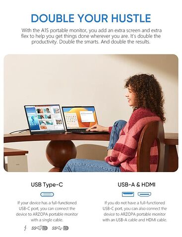 Портативный монитор Arzopa A1S