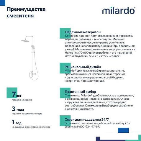 Душевая система  Milardo Rora RORWT4FM06