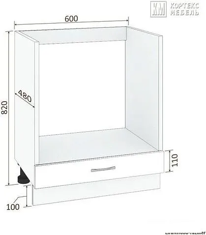 Шкаф напольный Кортекс-мебель Корнелия Лира НШ60д без столешницы (венге)