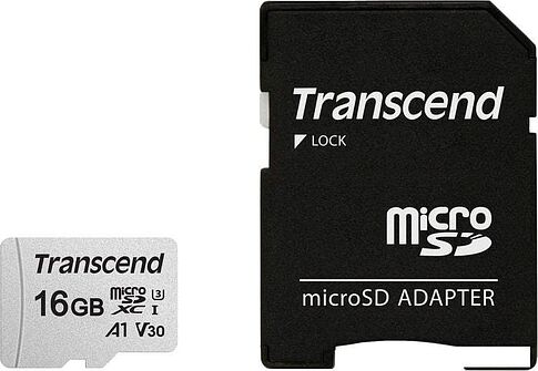 Карта памяти Transcend microSDHC 300S 16GB + адаптер