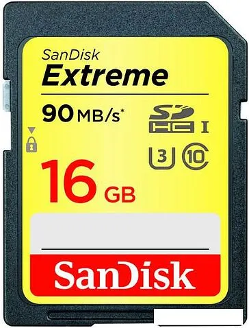 Карта памяти SanDisk Extreme SDHC Class 10 16GB [SDSDXNE-016G-GNCIN]