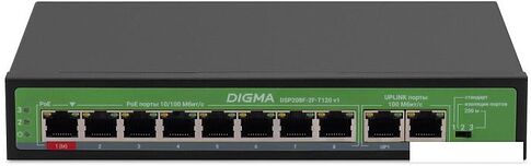 Неуправляемый коммутатор Digma DSP208F-2F-T120 V1