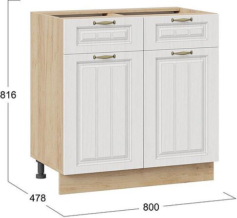 Шкаф напольный Трия Лина 1Н8Я1 (дуб крафт золотой/белый)