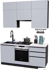 Готовая кухня ВерсоМебель Эко Премиум 1.8 (сумеречный голубой/ст. мрамор лацио)