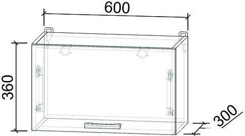 Шкаф навесной Интерлиния Компо ВШГ60-360 (бетон лайт)