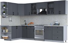 Готовая кухня Интерлиния Тренд 1.7x3.2 левая (пепел/пепел/опал светлый)