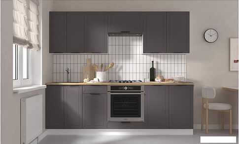 Готовая кухня Mio Tesoro Корнелия Ода-плюс 2.4 (графит/дуб бунратти)