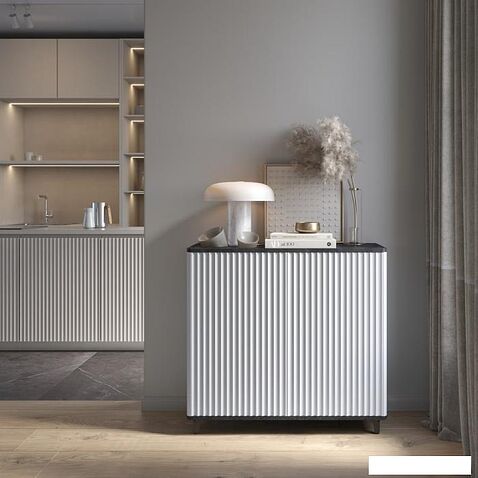 Тумба Shtabe Royal 5061 эко (белый/металл бруклин/черный)