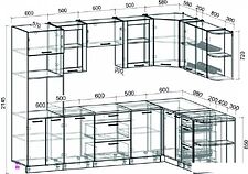 Готовая кухня Интерлиния Мила 1.88x2.8 правая (бетон лайт/дуб веллингтон/опал светлый) Готовая кухня Интерлиния Мила 1.88x2.8 правая (бетон лайт/дуб веллингтон/опал светлый)