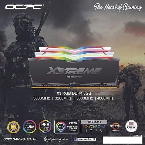 Оперативная память OCPC X3 RGB Black Label 2x8ГБ DDR4 3600 МГц MMX3A2K16GD436C18BL