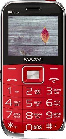 Кнопочный телефон Maxvi B6ds up (красный)