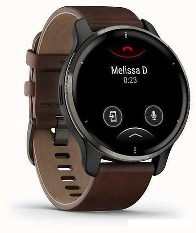 Умные часы Garmin Venu 2 Plus (черный/коричневый)