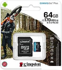 Карта памяти Kingston Canvas Go! Plus microSDXC 64GB (с адаптером) Карта памяти Kingston Canvas Go! Plus microSDXC 64GB (с адаптером)