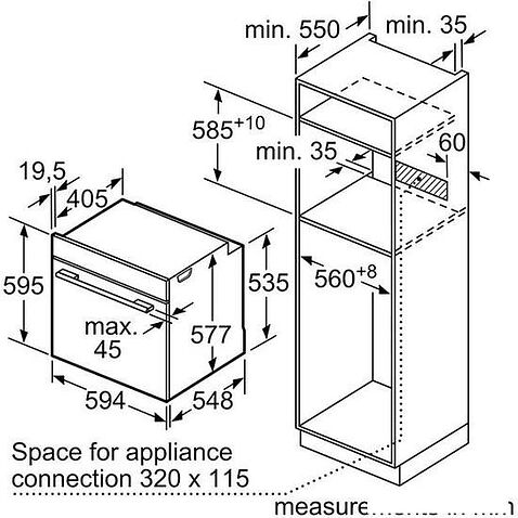 Электрический духовой шкаф Bosch Serie 8 HSG636BS1