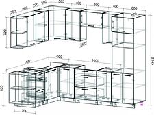 Готовая кухня Интерлиния Мила Лайт 1.88x2.6 левая без столешницы (белый платинум/бетон) Готовая кухня Интерлиния Мила Лайт 1.88x2.6 левая без столешницы (белый платинум/бетон)